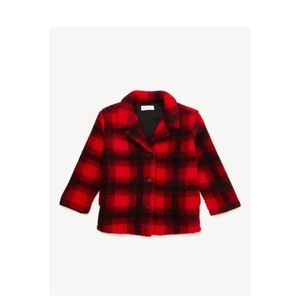 Free Assembly Girls Oversized Buffalo Plaid Jacket